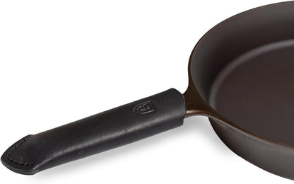 Field Company Brown Leather Handle Cover - USA Made Vegetable-Tanned Heat Protection for Field Company Cast Iron Skillets