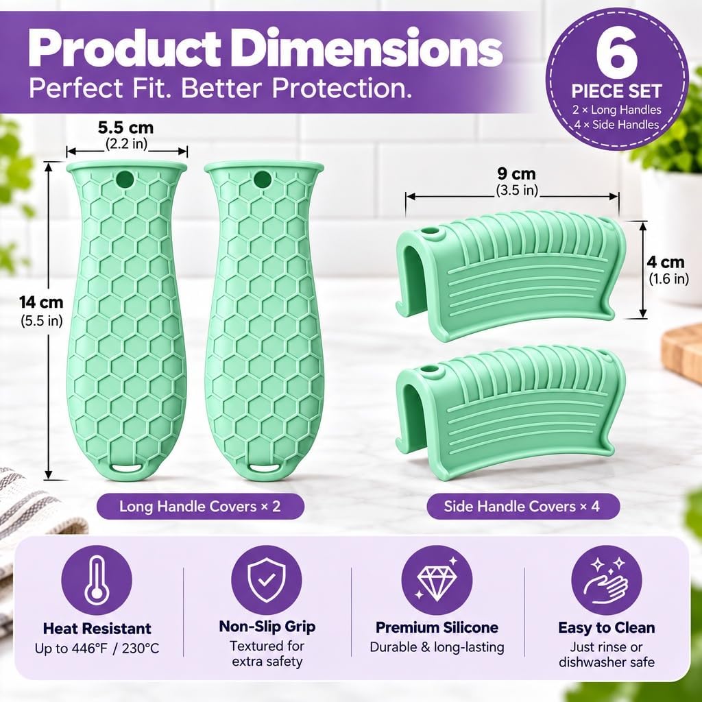 10Pcs Cast Iron Handle Cover, Silicone Pot Holders