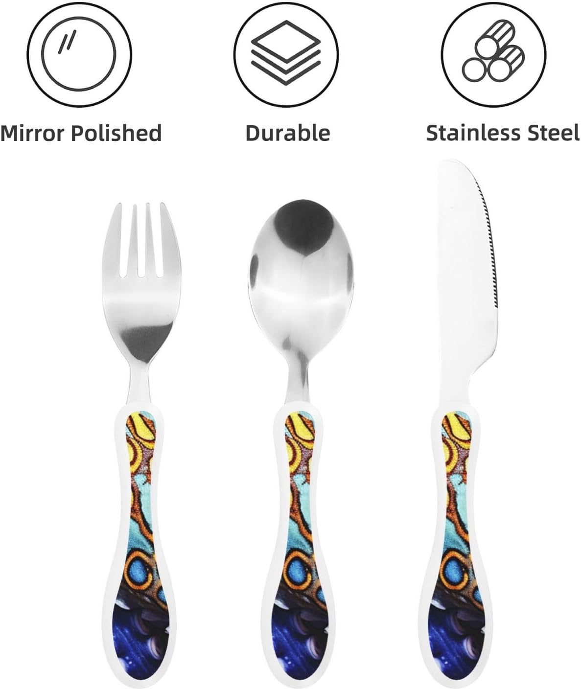 3-Piece Kids Silverware Set With Storage Case, Stainless Steel Reusable Children Safe Knife Spoon Fork Set Ballroom Dance Children Flatware Set For Kids Lunch Box