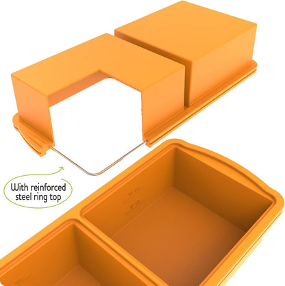 Zip Standing Silicone Freezer Trays with Lid,1-cup Soup Freezer Container large Ice Cube Molds with Reinforced Steel Ring Top for freezing Soup Sauce Broth Leftovers oven Dishwasher -Safe(2-Pack)