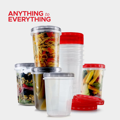 Tafura 10 Pack Leakproof Freezer Containers for Food with Twist Top Lids - 32 Oz BPA Free Reusable Plastic Soup Containers with Screw On Lids - Ideal for Meal Prep, Leftovers & Pantry Organization