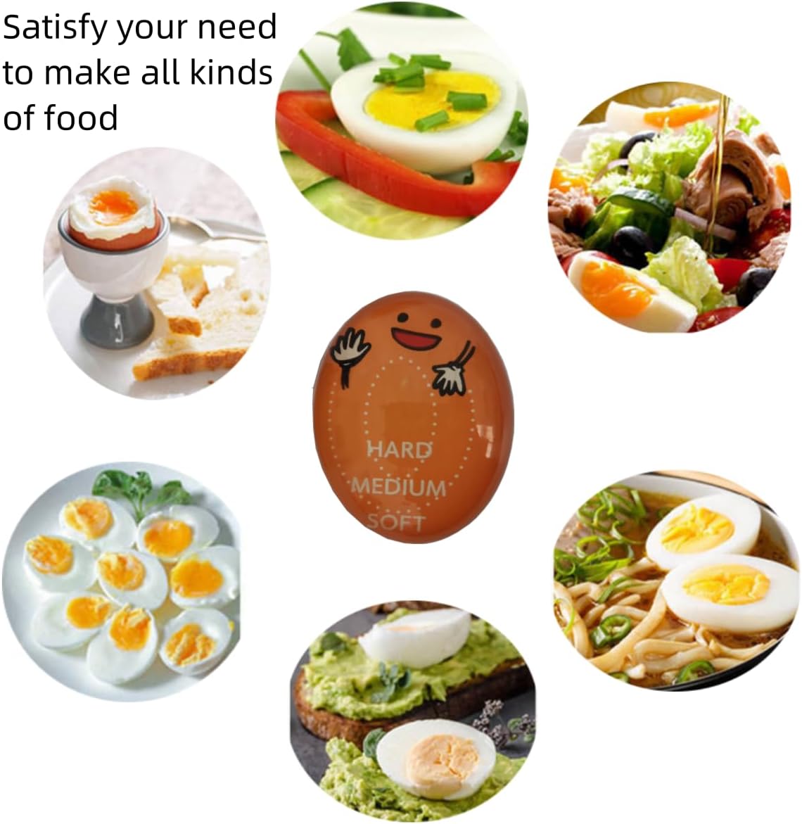 Egg Timer for Perfectly Boiled Eggs - Color Changing Indicator for Soft to Hard Boiled Eggs-2 Pieces
