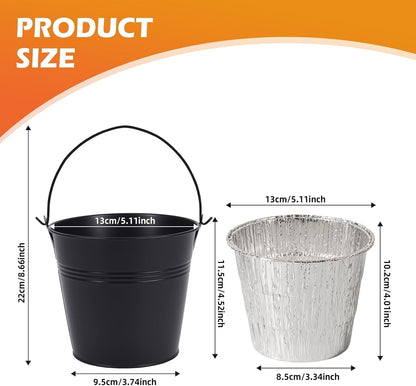 30-Pack Grease Liner and 1 Pack Black Bucket, Grill Drip Cups Compatible for Traeger Pro Series 575/780, 22/34 Series, Grill Accessories and Drip Tray Liner
