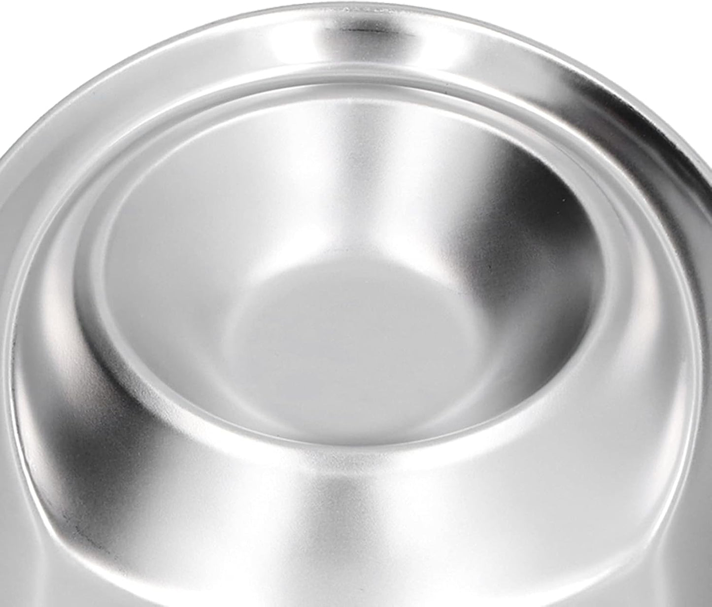Tissting 304 Stainless Steel Chip Dip Platter Silver Oval Divided Spice Dish Snack Plate for Dip, Appetizers, Snacks, Veggies, Chips, Two Compartment Serving Tray,for Home Outdoor Camping(S-7.9in)