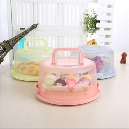 Cake Carrier with Lid and Handle, BPA-Free Cake Containers Cake Holder for 10 inch Cake Cupcake Carrier - Plastic Cover Two Sided Base for Transport Pies Nuts Fruit Perfect Gifts (Blue)