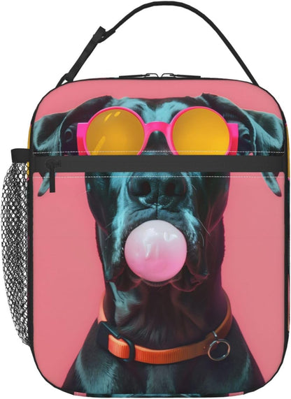 Reusable Sea Otter and Water Lily Lunch Box for Kids Girls Boys Women Adult, Insulated Cute Lunch Bag,Polyester Cooler Handbags Case for School Picnic Work Travel Outdoor Beach or Hiking