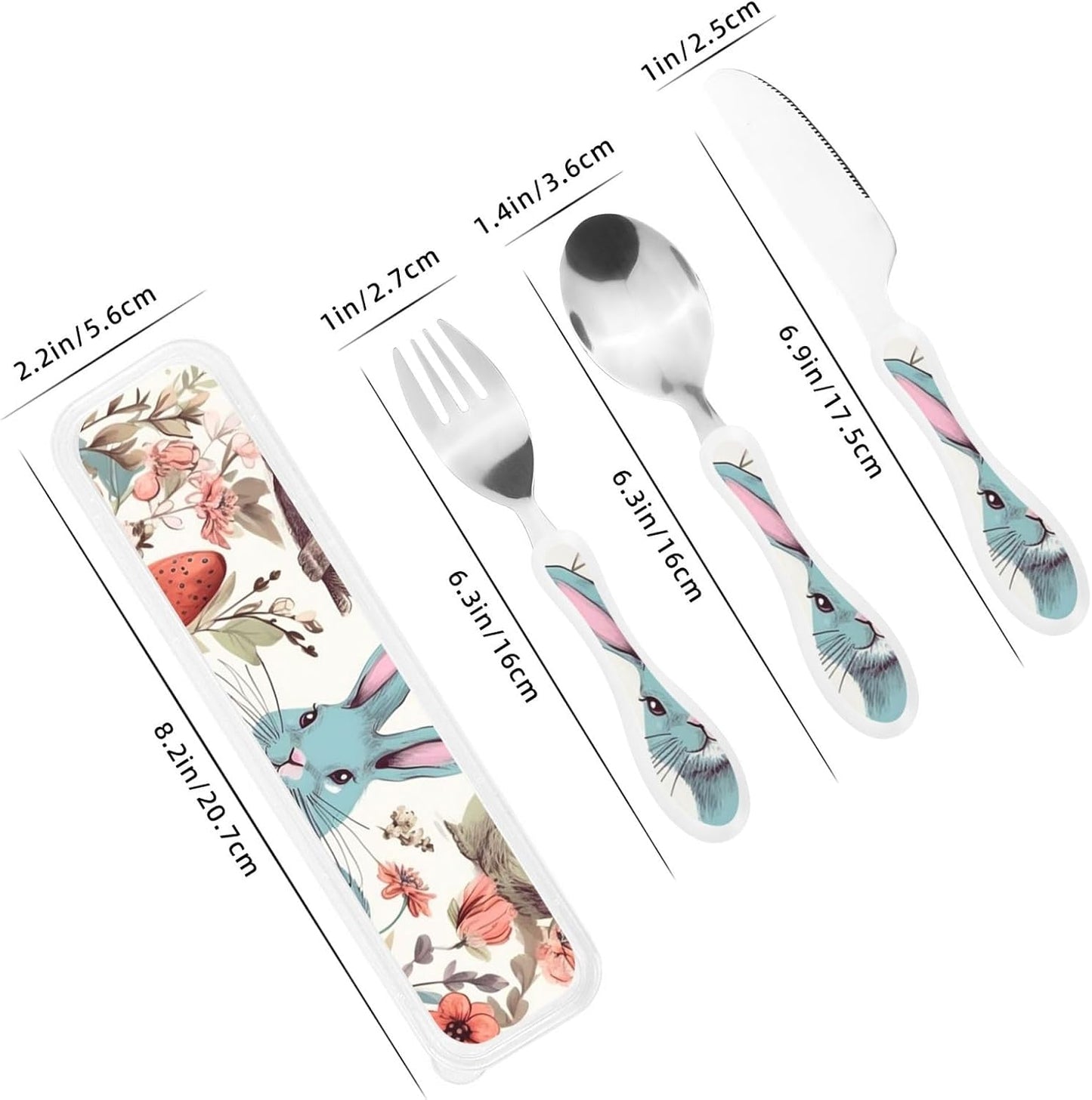 3-Piece Kids Silverware Set With Storage Case, Stainless Steel Reusable Children Safe Knife Spoon Fork Set Shih Tzu Dog Children Flatware Set For Kids Lunch Box