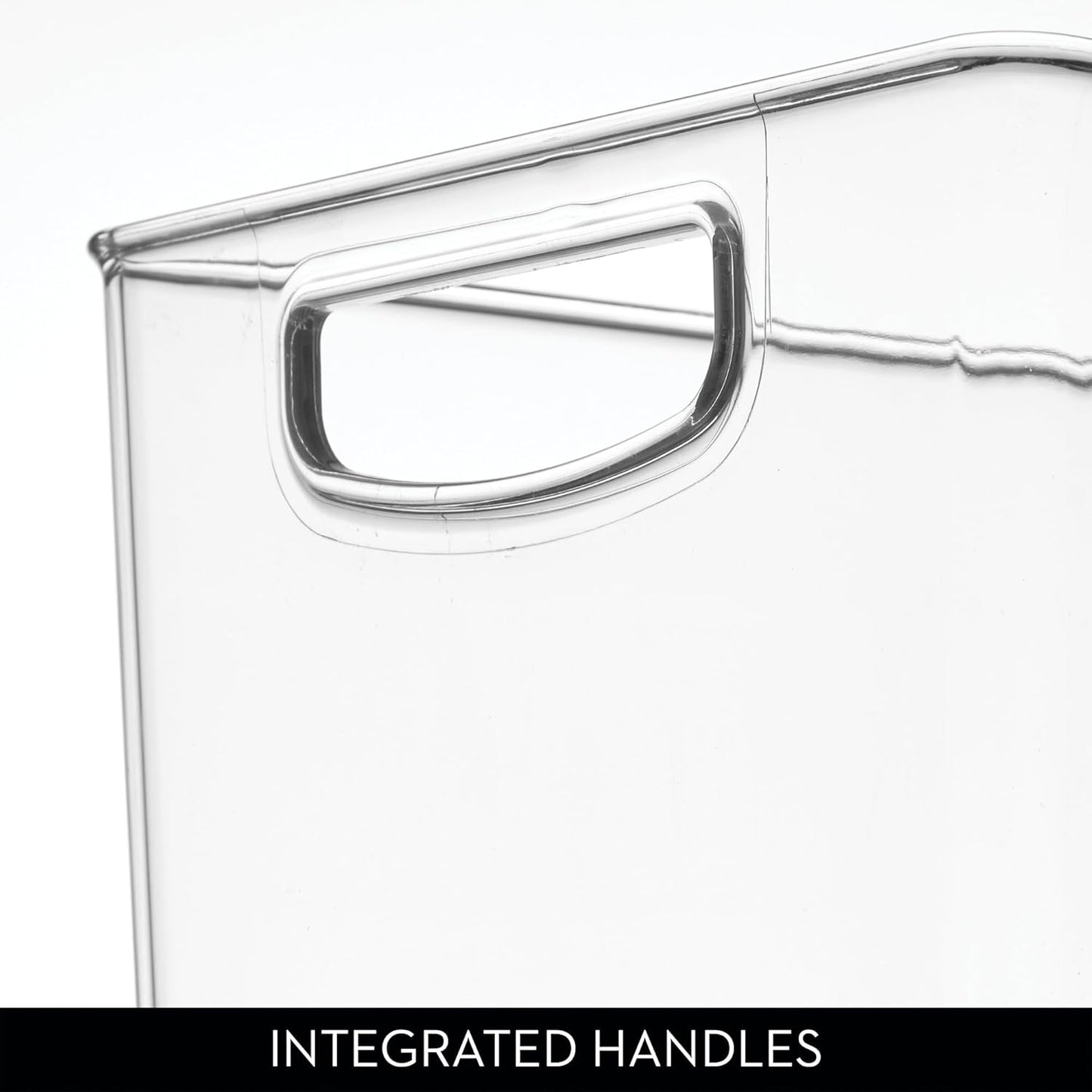 iDesign Pantry Bin with Handles - Kitchen Storage Bins for Cabinets, Pantry, or Fridge - Clear
