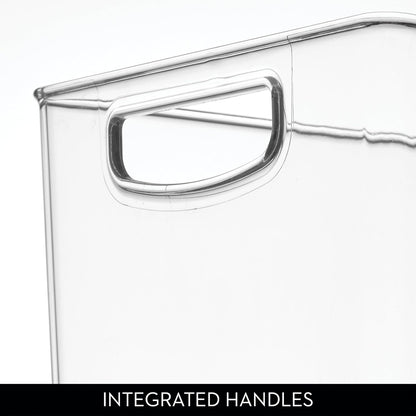 iDesign Pantry Bin with Handles - Kitchen Storage Bins for Cabinets, Pantry, or Fridge - Clear