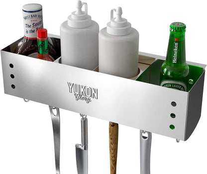 Yukon Glory BBQ Caddy Organizer - Stainless Steel Griddle Caddy for Char-Broil 4-Burner Grills - Clean & Organized Grill Station