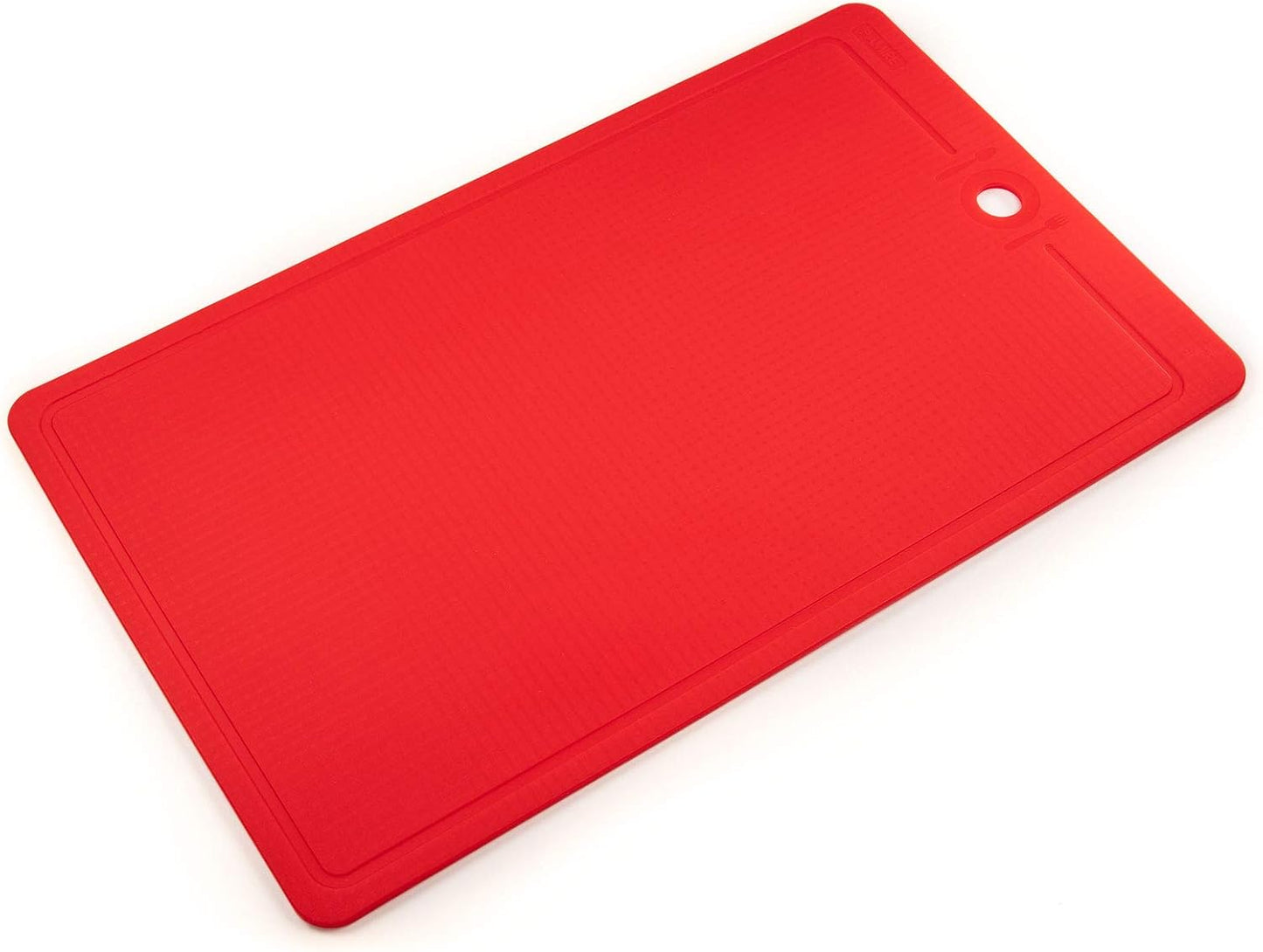 Made in Korea Silicone Cutting Board/Trivet, Non-Slip, 16.7'' x 10.3'', Dishwasher Safe, Easy Grip, BPA Free, Flexible Mat (Large, Red)