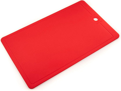 Made in Korea Silicone Cutting Board/Trivet, Non-Slip, 16.7'' x 10.3'', Dishwasher Safe, Easy Grip, BPA Free, Flexible Mat (Large, Red)