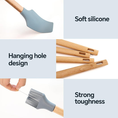 5 Pcs Silicone Spatula Set, Food Grade Rubber Spatula, Non Stick Upgrade Strong Handle with Ergonomic Grip, Heat Resistant Up to 600°F for Cooking, Baking, Mixing, Frosting