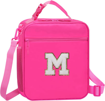 Lunch Box for Women Girls Adult Teens Kids Lunch Bag School Work Picnic Meal Food Container Carrier Purse Cooler,Insulated Lunch Tote with Handheld Shoulder Strap Water Bottle Holder Purple A