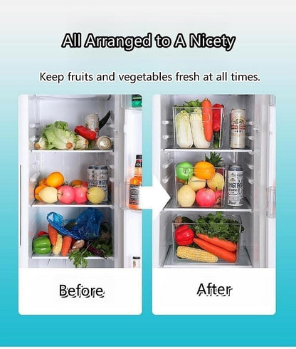 Set of 8 pantry organizers and storage, Clear Plastic Storage Bins for Kitchen Organization, Freezer Storage, Home Edit Containers