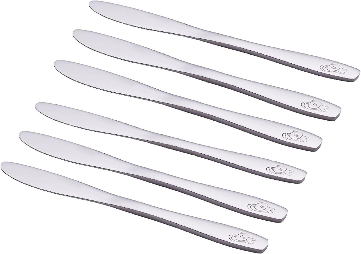 ANNOVA Kids Silverware Children's Safe Flatware Set Stainless Steel - Children Forks, Children Tablespoons, Toddler Utensils, Metal Cutlery Set for LunchBox (Rainbow, 6)