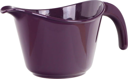 Batter Bowl With Pour Spout, Non-Slip Base,Space Saving Detachable Handle with Lid, 2 QT Heavy Duty BPA-Free Microwave & Dishwasher Safe (Fresh Lemons)