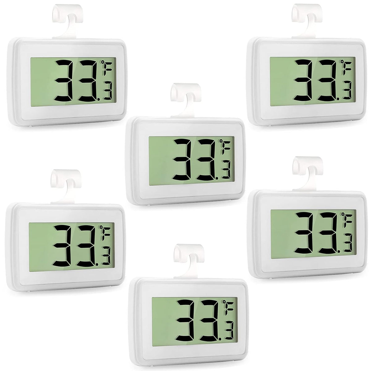 Digital Refrigerator Thermometer, Waterproof Freezer Room Thermometer,High Precision Fridge Alarm Thermometer with Hook for Kitchen Home,°C/°F Convertible