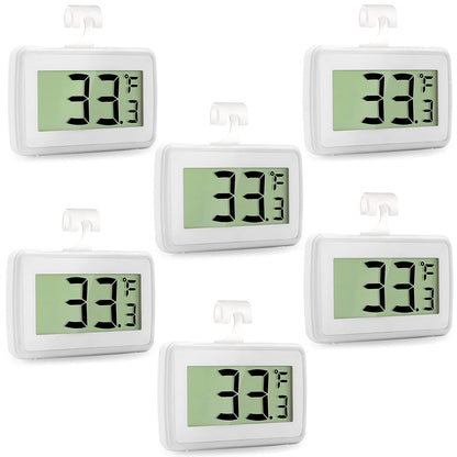 Digital Refrigerator Thermometer, Waterproof Freezer Room Thermometer,High Precision Fridge Alarm Thermometer with Hook for Kitchen Home,°C/°F Convertible