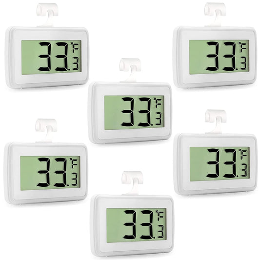 Digital Refrigerator Thermometer, Waterproof Freezer Room Thermometer,High Precision Fridge Alarm Thermometer with Hook for Kitchen Home,°C/°F Convertible