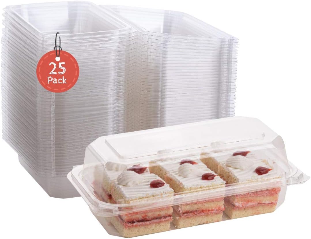 Smygoods Plastic Clamshell Food Containers, (Pack of 50-8x8x3 3/8) 3-Compartment, to go Containers, Hinged Food Container