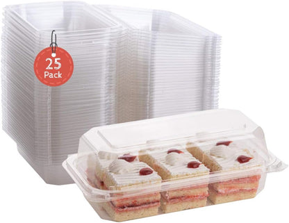 Smygoods Plastic Clamshell Food Containers, (Pack of 50-8x8x3 3/8) 3-Compartment, to go Containers, Hinged Food Container