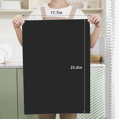 Silicone Placemats, Food-Grade Non-Slip Waterproof, Dining, Stain Resistant, Countertop Protector, Kitchen Counter Mat, Heat Resistant, Baking mat Dishwasher Safe (23.6"×15.7"-1pack, Black)