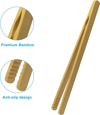 Kitchen Utensil Tongs, 7 Inch Bamboo