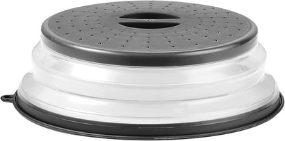 VEVOR Microwave Splatter Covers, 10.4" Collapsible Microwave Lid for Food, 300°F Heat-Resistant PP Splatter Guard for Plate Dish, Multi-Use Kitchen Colander Gadget for Washing Fruits Vegetables
