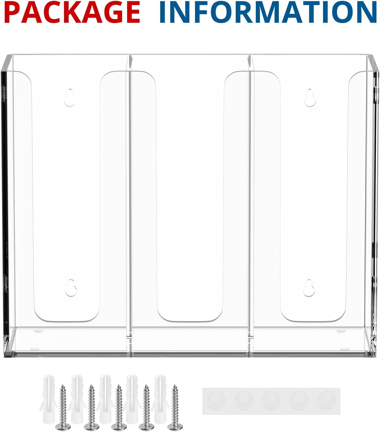 KOTEMON Acrylic Cup and Lid Holder, 3 Compartment, Disposable Coffee Cup Dispenser Cup Storage Organizer, Clear