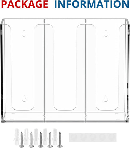 KOTEMON Acrylic Cup and Lid Holder, 3 Compartment, Disposable Coffee Cup Dispenser Cup Storage Organizer, Clear