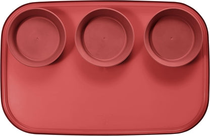 madesmart dipware 3 Bowl Serving Tray, Stackable & Removable Dip Bowls for Charcuterie, Guacomole, Snacks, Veggies, Premium Dishwasher & Microwave Safe, Multipurpose Plate & Bowl, Olive