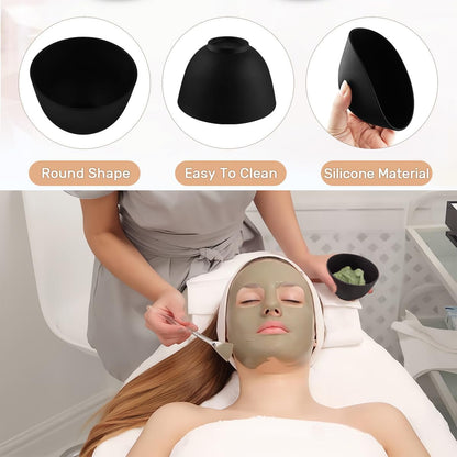 4 Piece Silicone Bowl, Silicone Mixing Bowl Set, Reusable Facial Bowls for Estheticians for Salon Spa or Home Beauty Tools (2 Large 2 Medium)