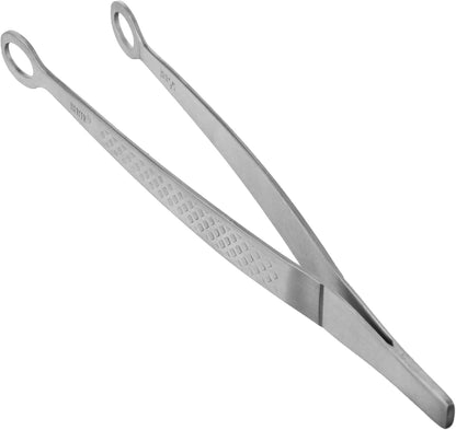 Mercer Culinary 18-8 Stainless Steel Chef Plating Tongs, Offset Tip, 6-1/2 Inch