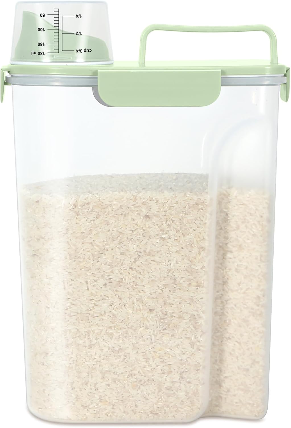 TBMax Rice Container 10 Lbs, Cereal Container Oatmeal Storage, Airtight Food Dispenser with Easy-pouring Spout & Handy Cup for Flour Grain Beans, Pet Dog Cat Bird Food Storage Container