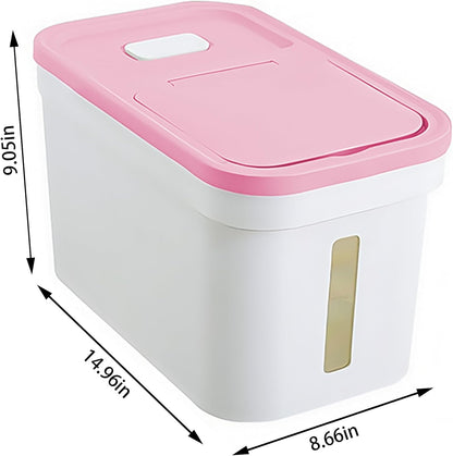 Rice Storage Container 22 lbs Storage Box with Lid Food Storage Flour Bin for Kitchen Pantry Organization, Pet Dog Cat Food Storage Container