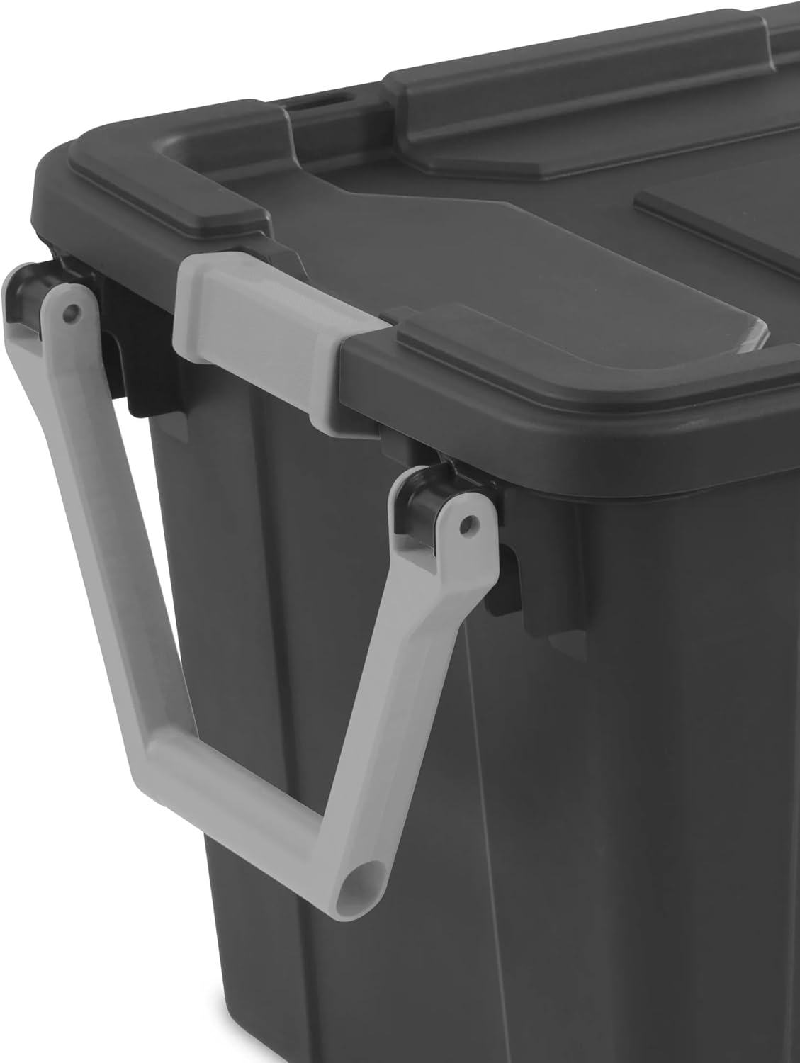 40 Gallon Extra-Large Wheeled Storage Bin, Heavy Duty Plastic Tote with Latching Lid and Pull Handle, Industrial Stackable Container for Garage, Moving
