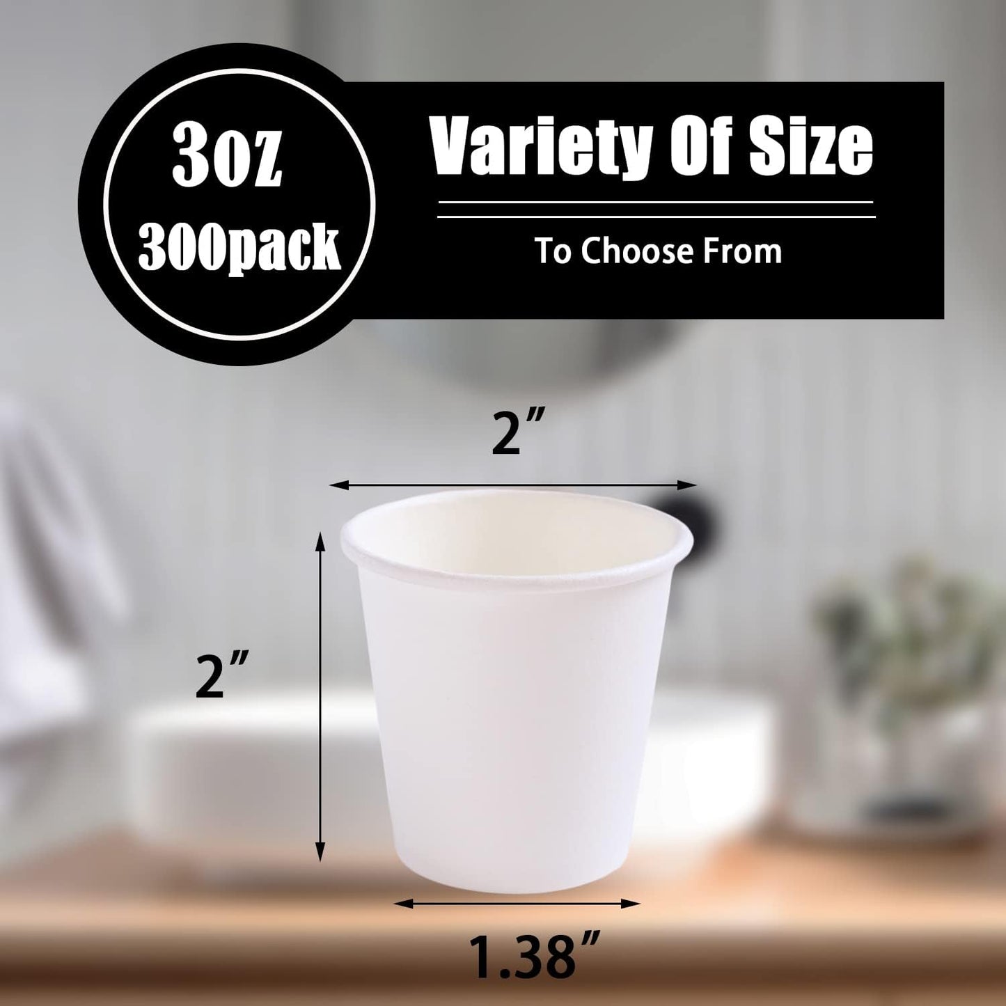 Lamosi 100 Pack 5 oz Paper Cups, Disposable Small Bathroom Cups 5oz, Mini Espresso Cups for Mouthwash, Travel, Party, Picnics, Home