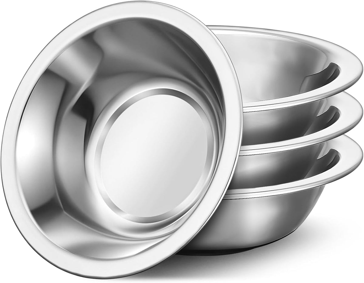 304(18/8) Stainless Steel Mixing Bowls for Kitchen, 6.3" 13.67 fl.oz Metal Mixing Bowls Set Stackable for Baking Serving Cooking Food Prep Storage Dishwasher Safe Lightweight
