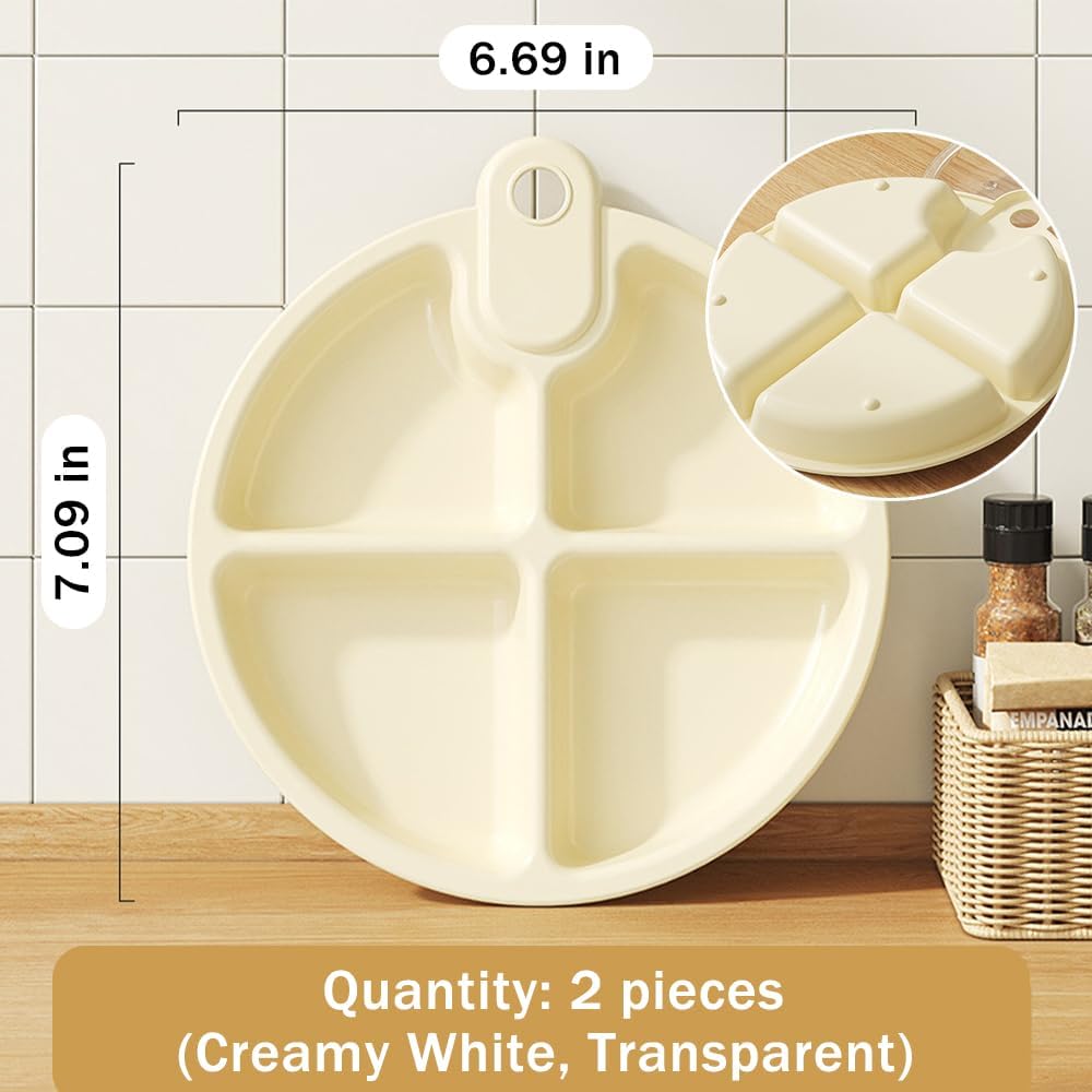 OULIGET Heart Chip Dip Serving Platter Set,Plastic Dumpling Plates with Sauce Compartment,Divided Snack Serving Dishes for Appetizer Sushi Taco Salsa Charcuterie,2 Pieces,White and Transparent