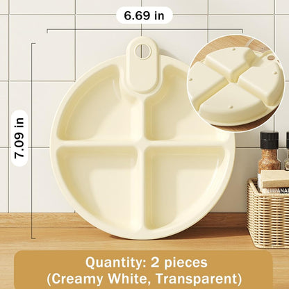 OULIGET Heart Chip Dip Serving Platter Set,Plastic Dumpling Plates with Sauce Compartment,Divided Snack Serving Dishes for Appetizer Sushi Taco Salsa Charcuterie,2 Pieces,White and Transparent