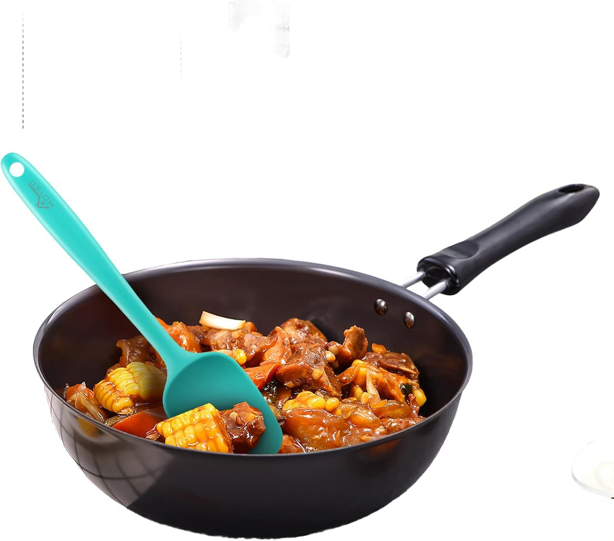 5-Pack Silicone Spatula Set – Heat-Resistant Baking, Cooking & Mixing Tools, Seamless Design, Non-Stick & Easy to Clean, Aqua Sky