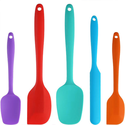 5 Piece Silicone Spatula Set - Rubber Spatula - 600°F Heat Resistant Baking Spoon & Spatulas (Multicolor-5)