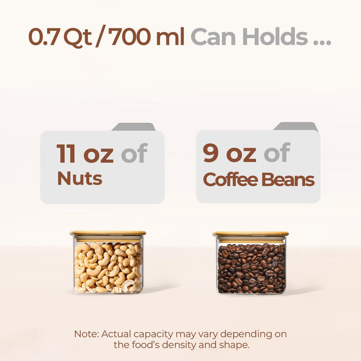 ComSaf Glass Storage Containers With Lids 6-Pack (0.7qt/1.2qt/1.6qt), Glass Pantry Storage Containers, Rectangular Glass Jars With Lid, Glass Canisters For Kitchen Flour Cereal Sugar Tea Coffee Bean