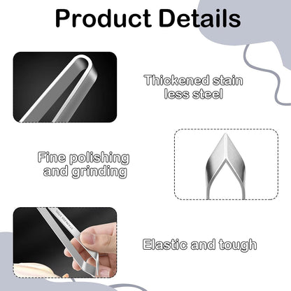 Professional Stainless Steel Fish Bone Tweezers and Slant Pliers Remover Set - 2 PCS for Cooking Salmon Trout - Kitchen Fish Bone Remover