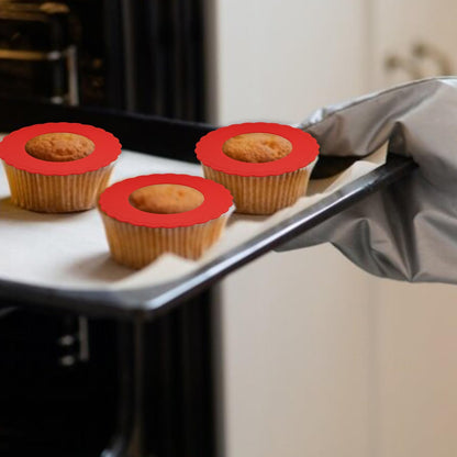 4Pcs Mini Pie Crust Shields, Silicone Mini Pie Pan Shields for Edges of Baking Pie, Red