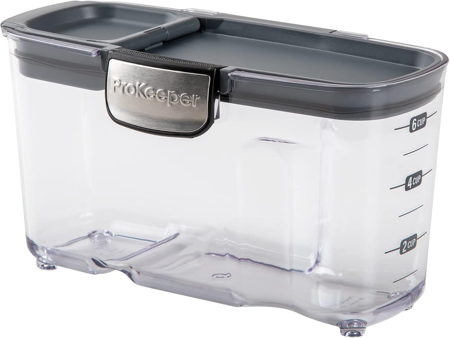 Progressive International ProKeeper+ Clear Plastic Airtight Food Baker's Kitchen Storage Organization Container Canister Set with Magnetic Accessories, 2- Piece Set (Flour 4-Quart)