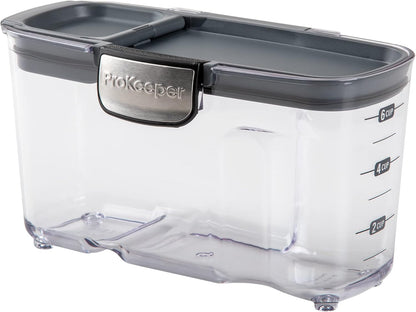 Progressive International ProKeeper+ Clear Plastic Airtight Food Baker's Kitchen Storage Organization Container Canister Set with Magnetic Accessories, 2- Piece Set (Flour 4-Quart)