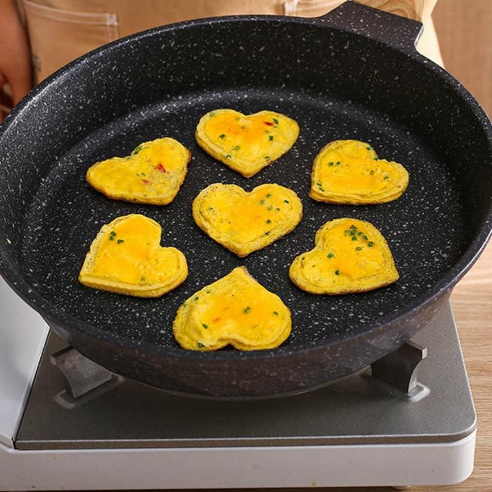 Nonstick Pancake Molds Ring Silicone Fried Egg Mould Reusable Pancake Maker Egg Ring Kitchen Cooking Baking Tools (Round Shape)