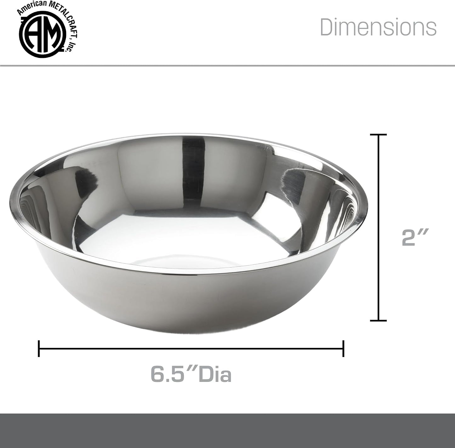 American Metalcraft 16" Stainless Steel Mixing Bowl - 13-Quart Durable Metal Bowls for Mixing, Large Stainless Steel Bowl